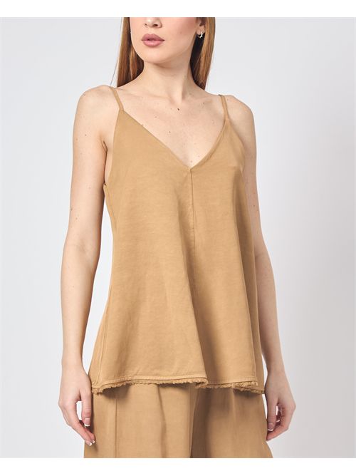 Manila Grace Flared T-shirt in Linen MANILA GRACE | Y185RUMA635